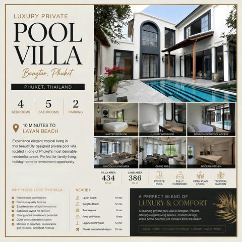 🏡 Luxury Pool Villa for Sale | Bangtao–Layan, Phuket